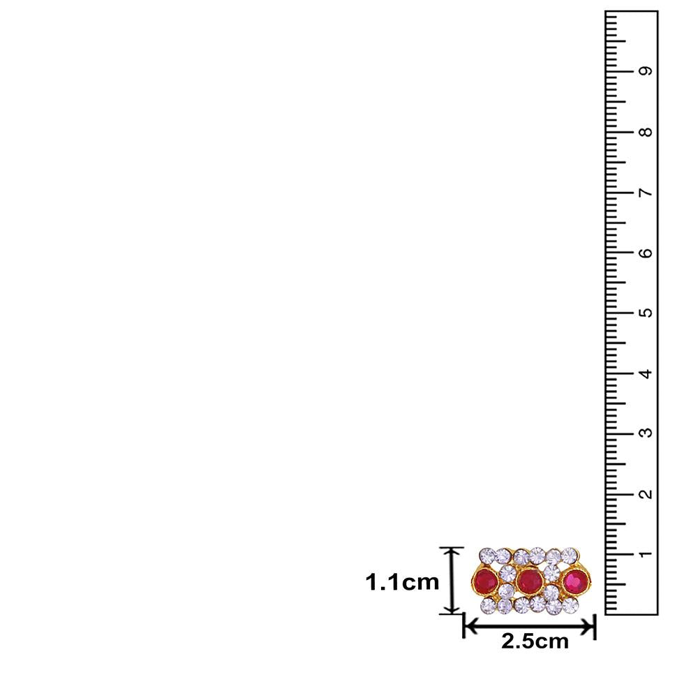 Mahi Pink and White Crystals Rectangular Rakhi for Brother (RA1100647G)