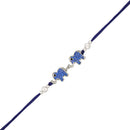 Mahi Dual Elephant Shape Blue Crystals Rakhi for Bhaiya / Brother (RA1100688R)