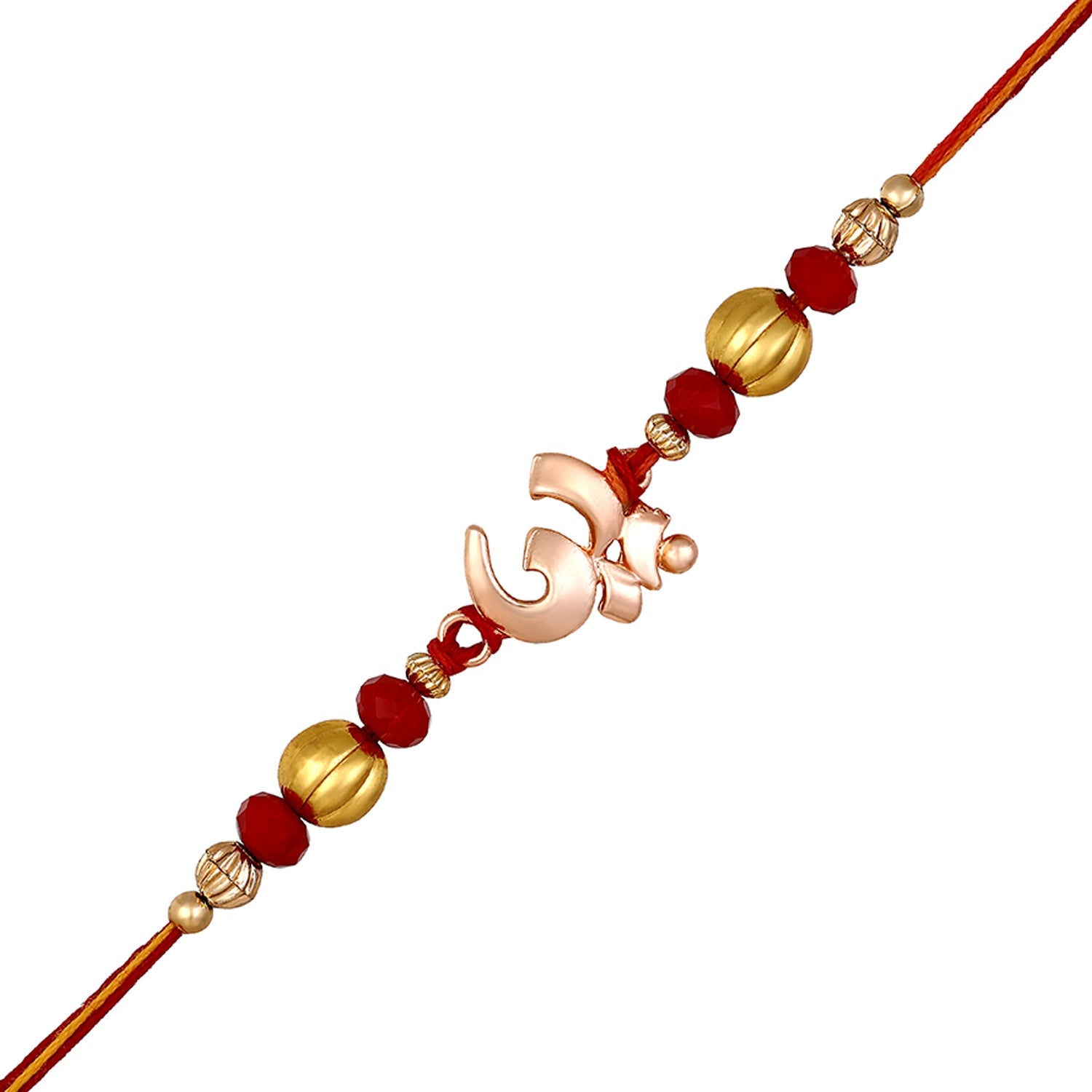 Mahi Rose Gold Plated Devine Om Rakhi for Brother (RA1100728Z)