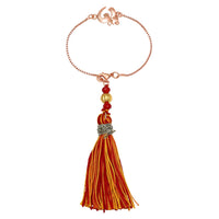 Mahi Rose Gold Plated Devine OM Lumba Rakhi Set for Bhabhi (RAL1100727Z)