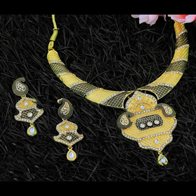 Radhe Creation Gold Plated Austrian Stone Necklace Set