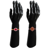 Mahi Combo of 2 Designer  Pink, White Crystals and  Artificial Pearl Rakhi's for Brother (RCO1105248G)