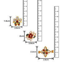 Mahi Combo of 3 Designer  Red, White Crystals and  Artificial Pearl Rakhi's for Brother (RCO1105250G)