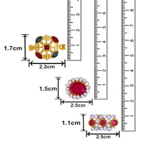 Mahi Combo of 3 Designer  Multicolor Crystals Rakhi's for Brother (RCO1105251G)