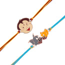 Mahi Rose Gold Plated Combo of 2 God and 2 Cartoon Rakhis for Kids (RCO1105328Z)