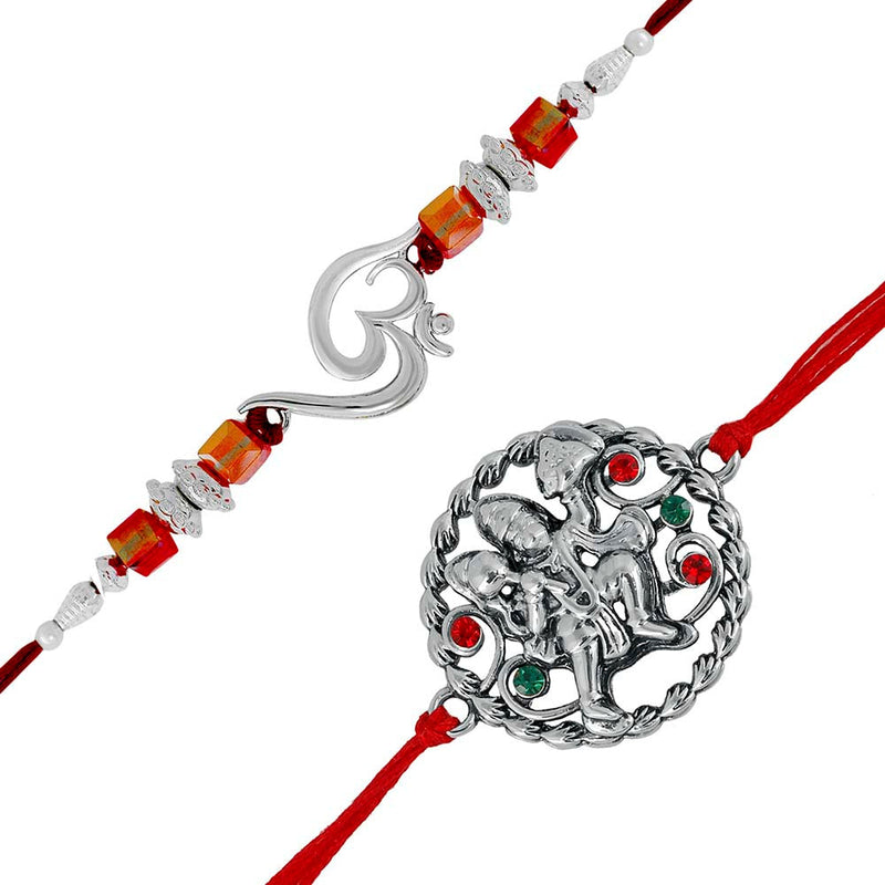 Mahi Combo of Om and Hanuman Rakhis for Men (RCO1105356M)