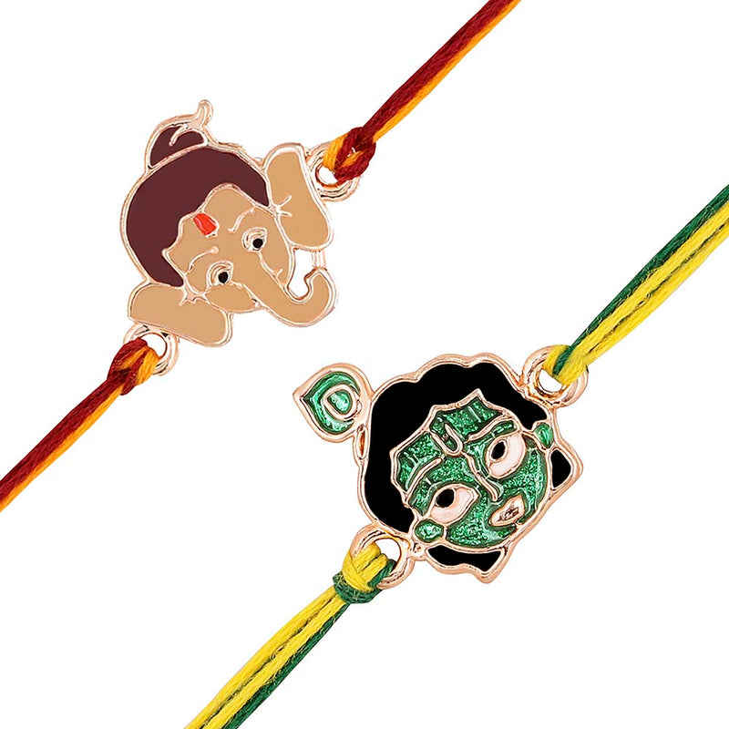 Mahi Combo of Bal Ganesh and Bal Krishna Rakhis for Kids (RCO1105359M)