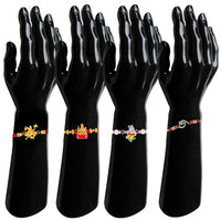 Mahi Combo of Maa Laxmi, Hanuman, Om and Krishna Rakhis for Men (RCO1105375M)