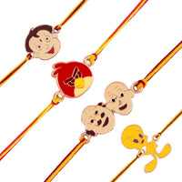 Mahi Combo of Children's Favourite 4 Cartoon Rakhis for Kids (RCO1105378M)