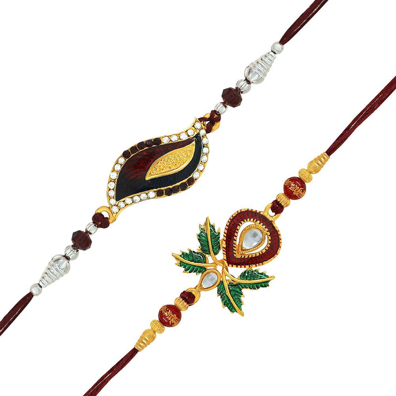 Mahi Combo of Classic Multicolor Crystals Rakhi for Beloved Brother /Bhaiya (RCO1105419M)
