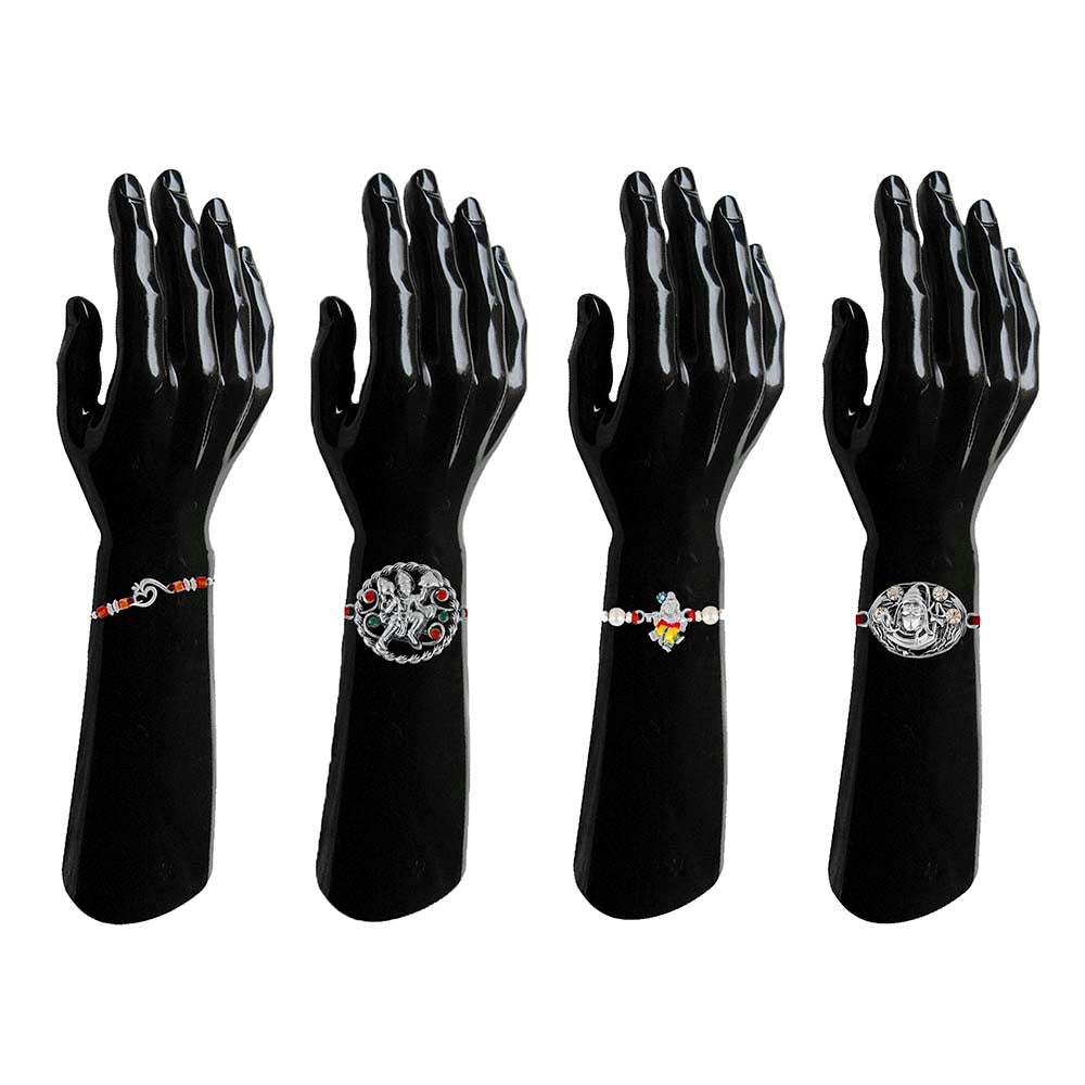 Mahi Combo of OM, Hanuman, Krishna and Shiva Religious Rakhis for Brother / Bhaiya (RCO1105420M)