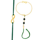 Mahi Gold Plated Infinite Shape Rakhi Combo for Bhaiya and Bhabhi (RCOL1105339M)