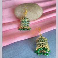 Mahavir Antique Gold Plated Meenakari Jhumki Earrings