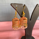 Mahavir Antique Gold Plated Meenakari Jhumki Earrings