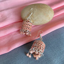 Mahavir Silver Plated Meenakari Jhumki Earrings