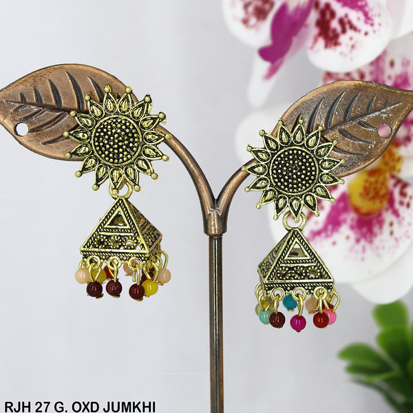 Mahavir Oxidised Jhumki Earrings