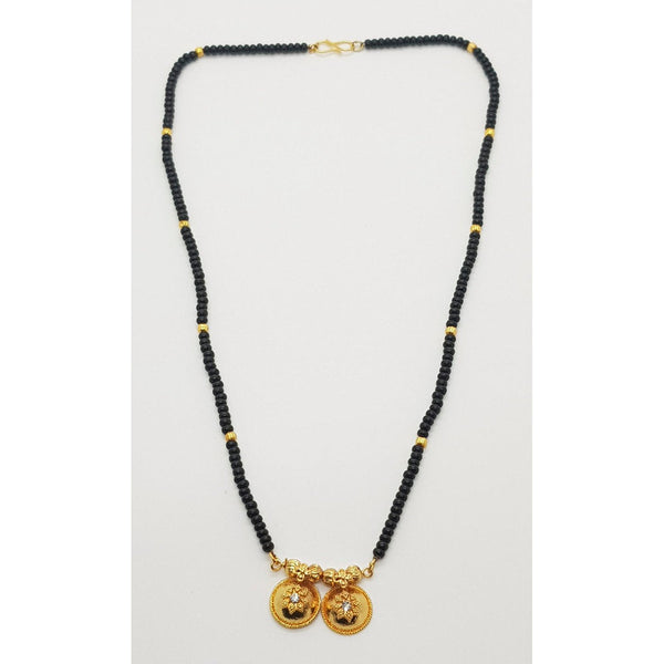 Raiyaraj Gold Plated Pack Of 3 Black Beads Mangalsutra -RRAcc03