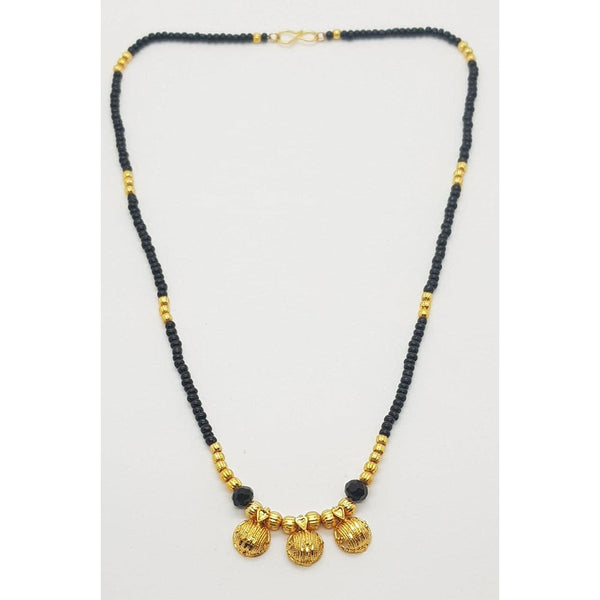 Raiyaraj Gold Plated Pack Of 3 Black Beads Mangalsutra -RRAcc12