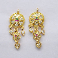 Raiyaraj Gold Plated American Diamond Micro Plating Pack of 3 Dangler Earrings