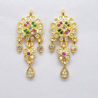 Raiyaraj Gold Plated American Diamond Micro Plating Pack of 3 Dangler Earrings