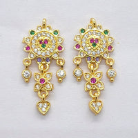 Raiyaraj Gold Plated American Diamond Micro Plating Pack of 3 Dangler Earrings