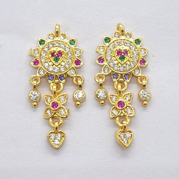 Raiyaraj Gold Plated American Diamond Micro Plating Pack of 3 Dangler Earrings