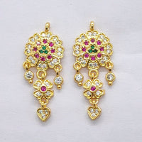 Raiyaraj Gold Plated American Diamond Micro Plated Pack of 3 Dangler Earrings