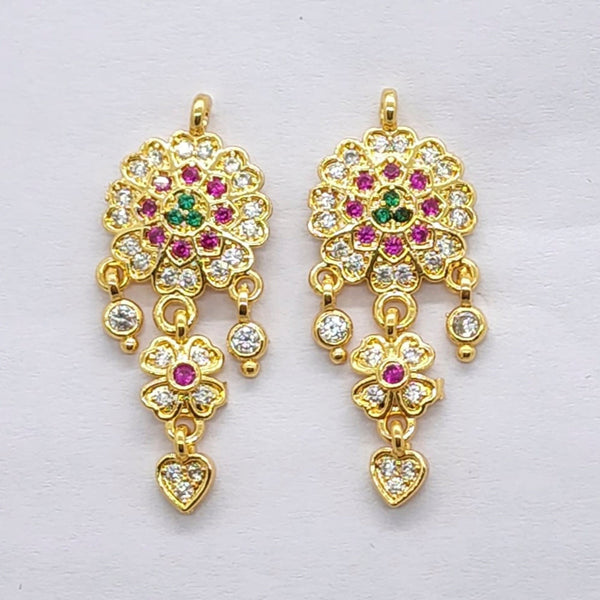 Raiyaraj Gold Plated American Diamond Micro Plated Pack of 3 Dangler Earrings