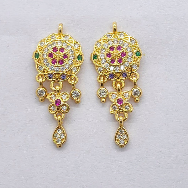 Raiyaraj Gold Plated American Diamond Micro Plating Dangler Earrings Pack of 3