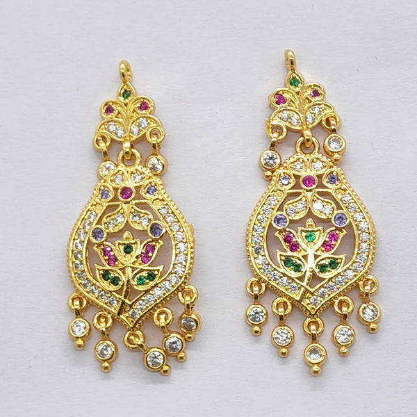 Raiyaraj Gold Plated American Diamond Micro Plating Pack of 3 Dangler Fancy Earrings