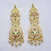 Raiyaraj Gold Plated American Diamond Micro Plating Pack of 3 Dangler Designer Earrings