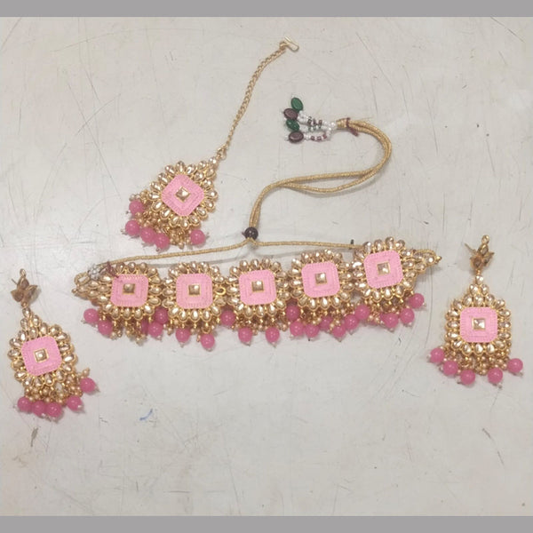 Niyansh Bangles Gold Plated Meenakari Choker Necklace Set