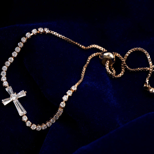 Nipura Rosegold Holy Cross Bolo-bracelet