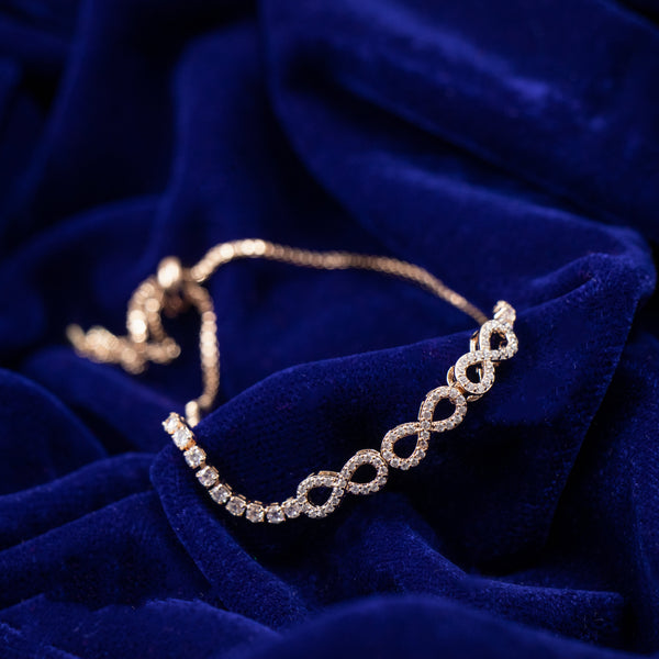 Nipura Rosegold Infinity Chain Bolo-bracelet