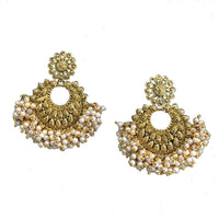 Shreeji Gold Plated Pearl Dangler Earrings - SE_386