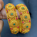 Sai Fashion Gold Plated Pota Stone Bangles