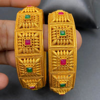 Sai Fashion Gold Plated Pota Stone Bangles