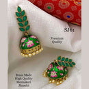 Sai Fashion Gold Plated Kundan Pota Stone & Meenakari Jhumki Earrings