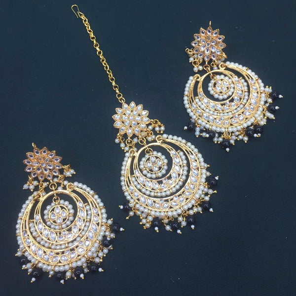 Buy Alloy Earring Set with Maang Tikka in White- (TE2457W) — Karmaplace