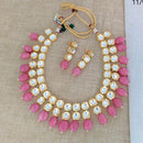 Sai Fashion Gold Plated Crysatal Stone & Beads Necklace Set