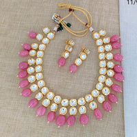 Sai Fashion Gold Plated Crysatal Stone & Beads Necklace Set
