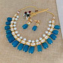 Sai Fashion Gold Plated Crysatal Stone & Beads Necklace Set