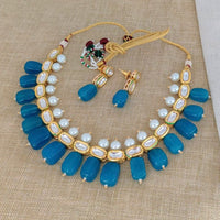 Sai Fashion Gold Plated Crysatal Stone & Beads Necklace Set