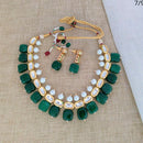 Sai Fashion Gold Plated Crysatal Stone & Beads Necklace Set