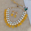 Sai Fashion Gold Plated Crysatal Stone & Beads Necklace Set