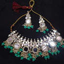 Sai Fashion Gold Plated Austrian Stone And Beads Mirror Necklace Set