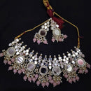 Sai Fashion Gold Plated Austrian Stone And Beads Mirror Necklace Set