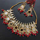 Sai Fashion Gold Plated Pearl And Beads Mirror Necklace Set