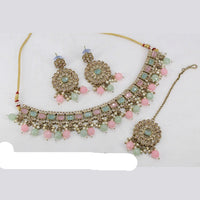 Sai Fashion Mehendi Antique Polishing Austrian Stone Necklace Set