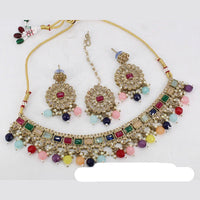 Sai Fashion Mehendi Antique Polishing Austrian Stone Necklace Set